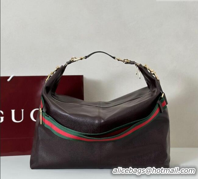 Best Grade Gucci Leather Shoulder Bag 864485 Brown 2025