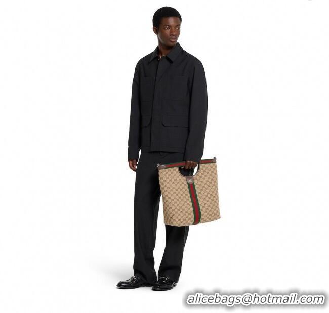 Buy Fashionable Gucci Mens Giglio GG Canvas Tote Bag 865452 Beige 2025