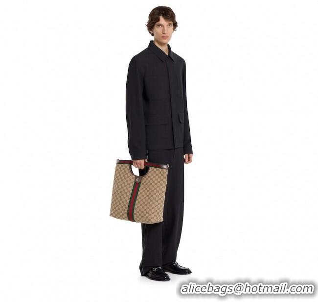 Buy Fashionable Gucci Mens Giglio GG Canvas Tote Bag 865452 Beige 2025