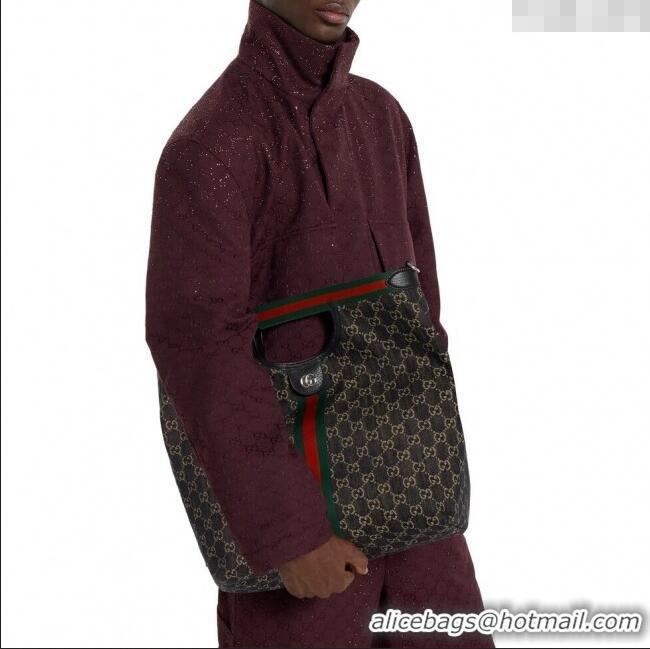 Grade Quality Gucci Mens Giglio GG Denim Tote Bag 865452 Black 2025