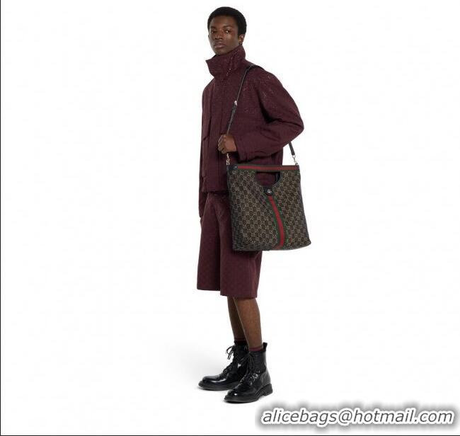 Grade Quality Gucci Mens Giglio GG Denim Tote Bag 865452 Black 2025