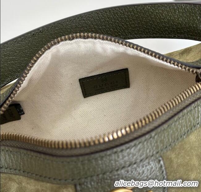 Buy New Cheap Gucci Mens Ophidia mini bag in Suede 846869 Dark Green 2025