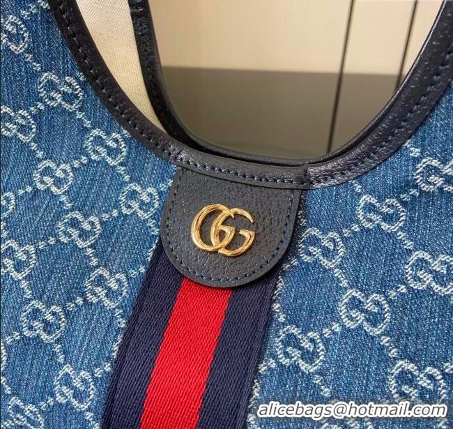 Market Sells Gucci Giglio Small Tote Bag in GG Denim 860845 Light Blue 2025