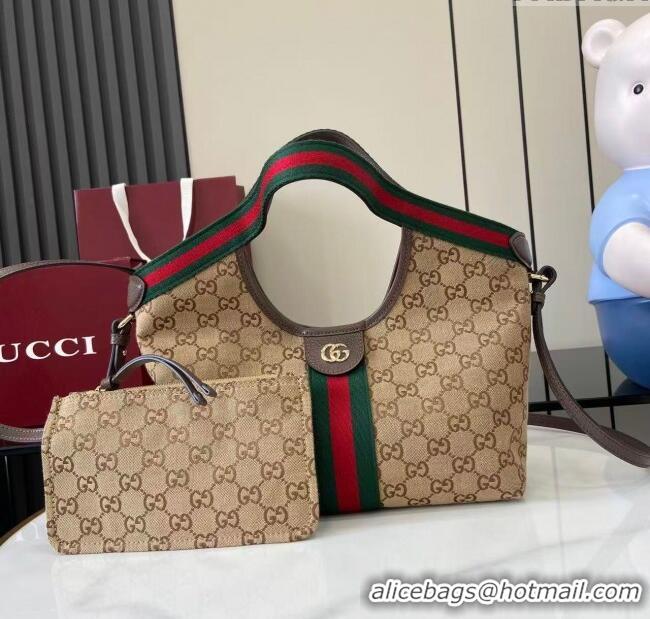 Buy Classic Gucci Giglio Small Tote Bag in GG Canvas 860845 Beige 2025