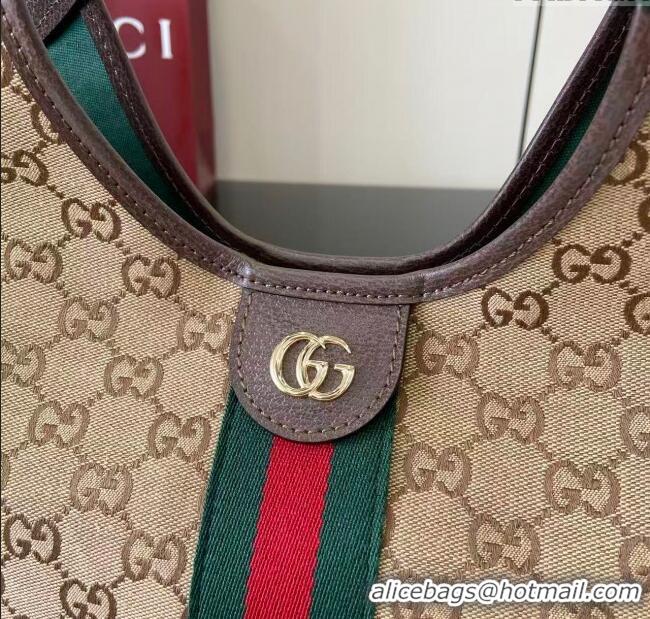 Buy Classic Gucci Giglio Small Tote Bag in GG Canvas 860845 Beige 2025