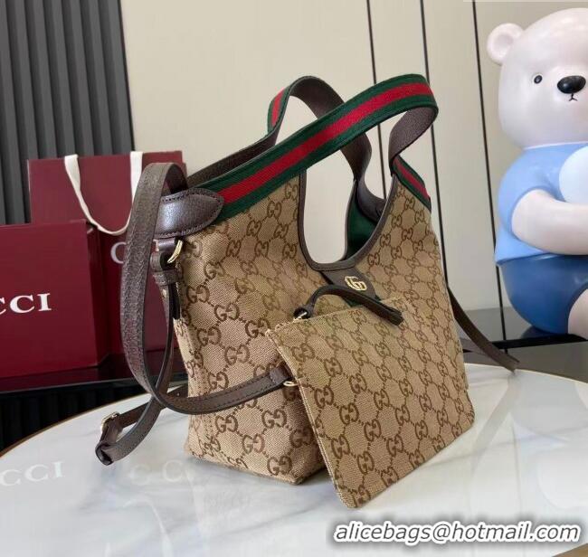 Buy Classic Gucci Giglio Small Tote Bag in GG Canvas 860845 Beige 2025