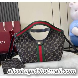 Well Crafted Gucci Giglio Small Tote Bag in GG Denim 860845 Black 2025