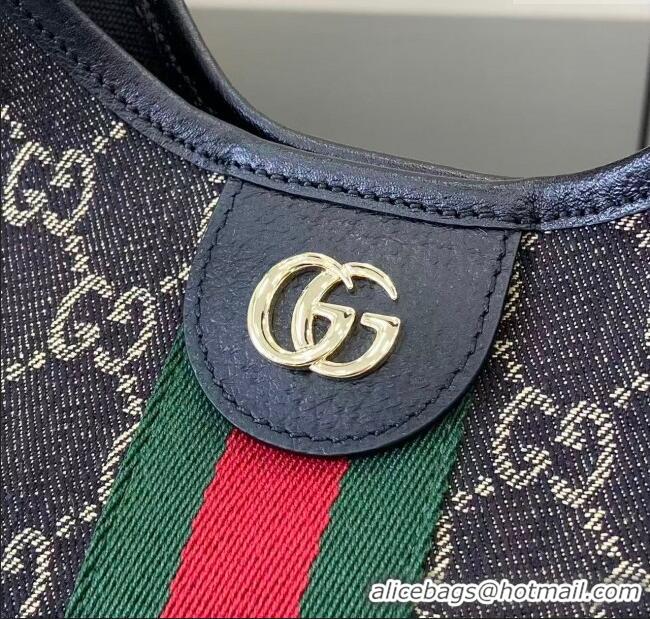 Well Crafted Gucci Giglio Small Tote Bag in GG Denim 860845 Black 2025