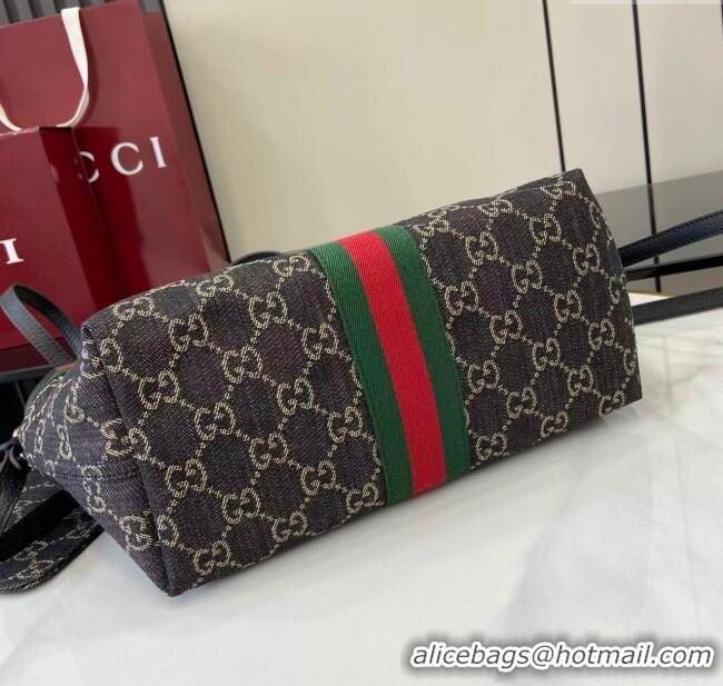 Well Crafted Gucci Giglio Small Tote Bag in GG Denim 860845 Black 2025