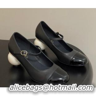 Purchase Chanel Lambskin, Patent Calfskin & Pearls Mary Janes Pumps 7cm Black 2025 G46775 51103078