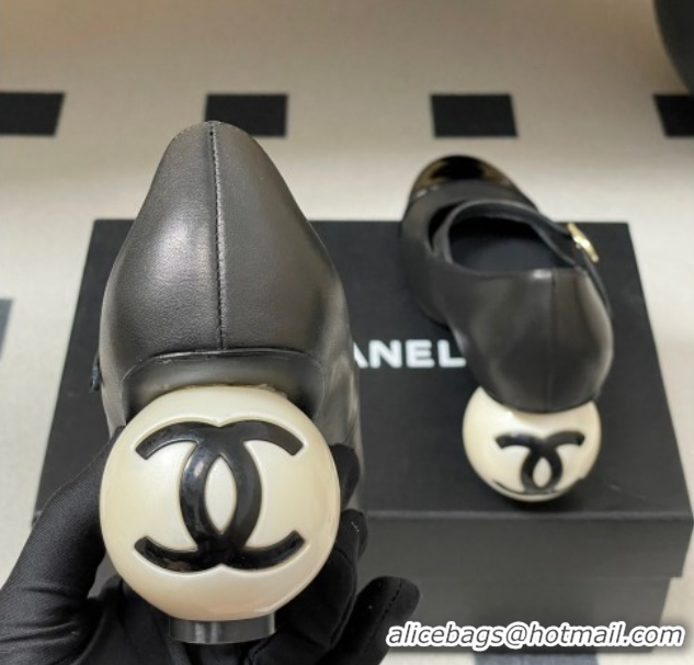 Purchase Chanel Lambskin, Patent Calfskin & Pearls Mary Janes Pumps 7cm Black 2025 G46775 51103078