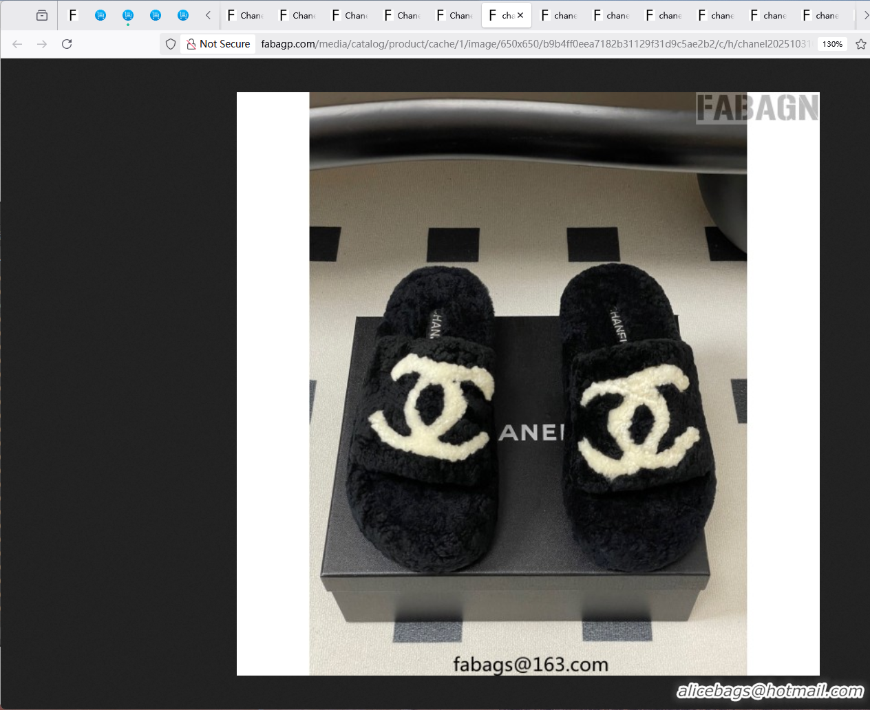 Low Price Chanel Wool Platform Slides Sandal with Maxi CC Black 2025 CH110306 1103086