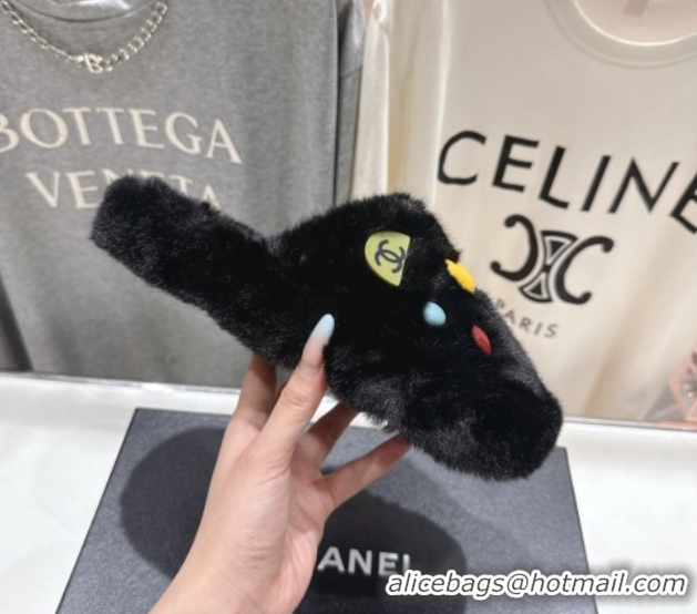 Buy Luxury Chanel Wool and Charm Mules Black 2025 CH110310 1103100