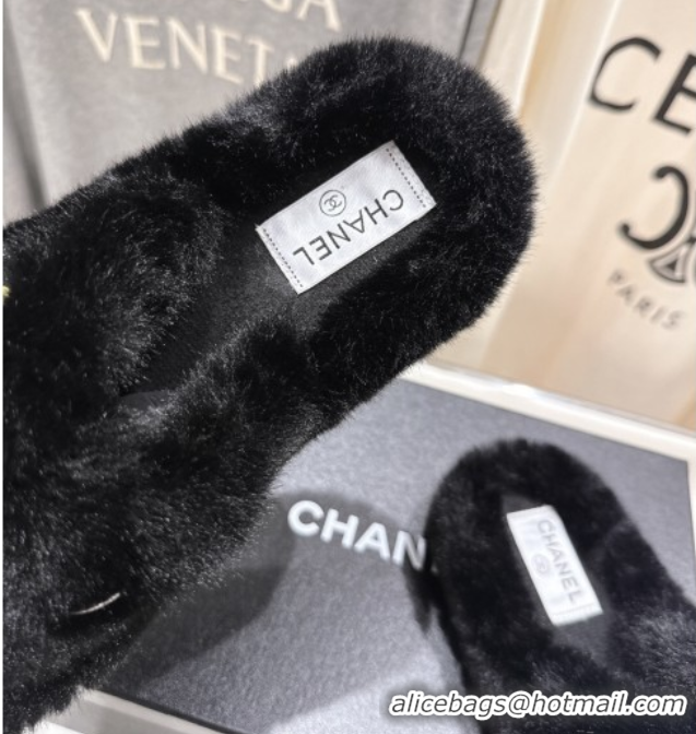 Buy Luxury Chanel Wool and Charm Mules Black 2025 CH110310 1103100