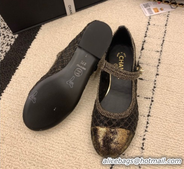 Sophisticated Chanel Leather, Mesh and Sequins Mary Janes Ballets Flat Black 2025 CH110311 1103107