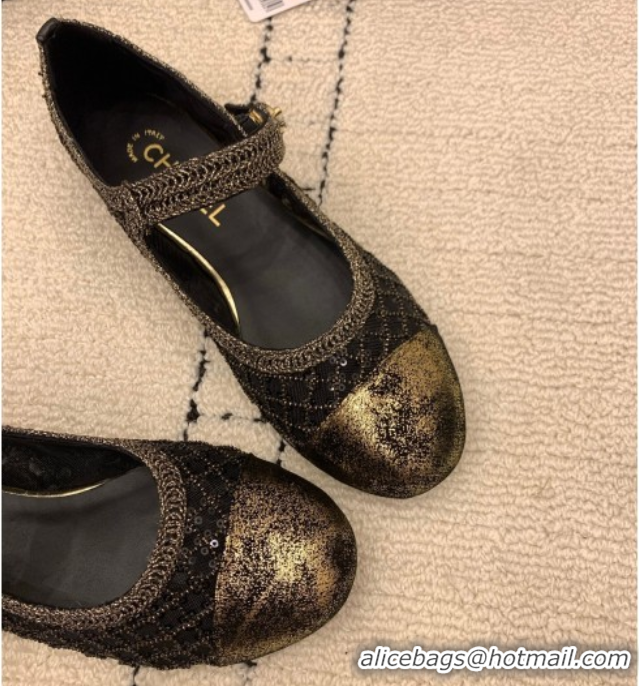 Sophisticated Chanel Leather, Mesh and Sequins Mary Janes Ballets Flat Black 2025 CH110311 1103107