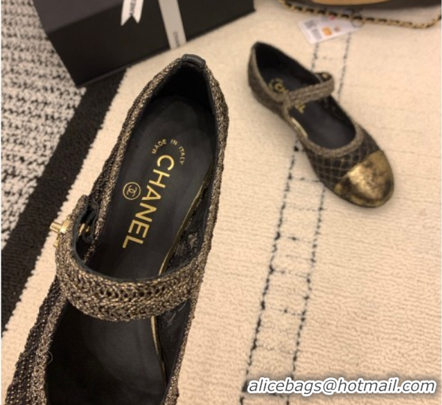 Sophisticated Chanel Leather, Mesh and Sequins Mary Janes Ballets Flat Black 2025 CH110311 1103107