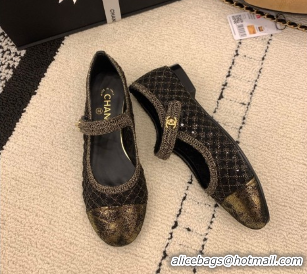 Sophisticated Chanel Leather, Mesh and Sequins Mary Janes Ballets Flat Black 2025 CH110311 1103107