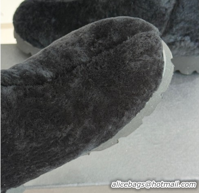 Top Design Chanel Wool Platform Ankle Boots Black 2025 CH110315 1103120