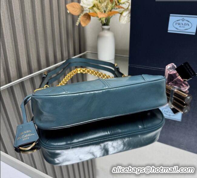 Affordable Price Prada Re-Edition 2002 medium leather shoulder bag 1BC221 Green 2025