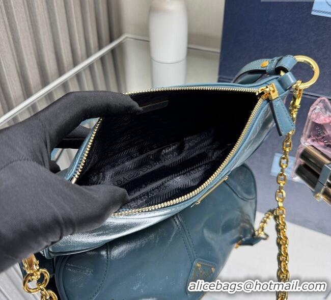 Affordable Price Prada Re-Edition 2002 medium leather shoulder bag 1BC221 Green 2025