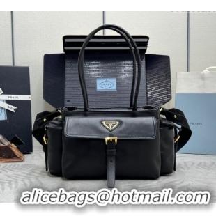 Promotional Prada Explore medium nappa leather tote bag 1BG596 Black 2025