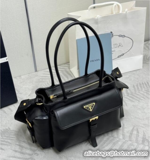 Promotional Prada Explore medium nappa leather tote bag 1BG596 Black 2025