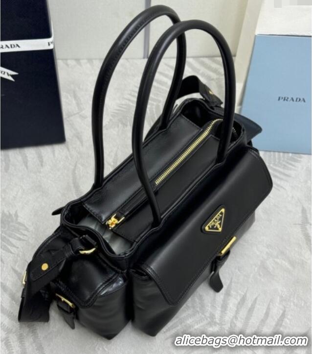 Promotional Prada Explore medium nappa leather tote bag 1BG596 Black 2025