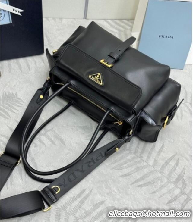 Promotional Prada Explore medium nappa leather tote bag 1BG596 Black 2025
