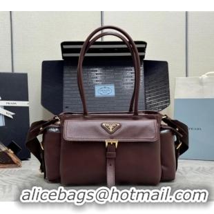 Promotional Prada Explore medium nappa leather tote bag 1BG596 Burgundy 2025