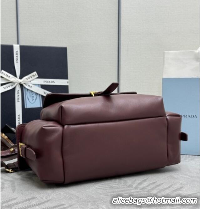 Promotional Prada Explore medium nappa leather tote bag 1BG596 Burgundy 2025