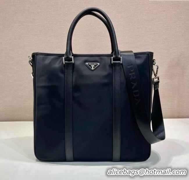 Super Quality Prada Mens Re-Nylon and Saffiano leather tote bag 2VG064 Black 2025