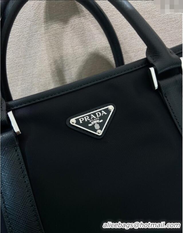 Super Quality Prada Mens Re-Nylon and Saffiano leather tote bag 2VG064 Black 2025