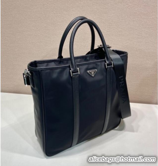 Super Quality Prada Mens Re-Nylon and Saffiano leather tote bag 2VG064 Black 2025