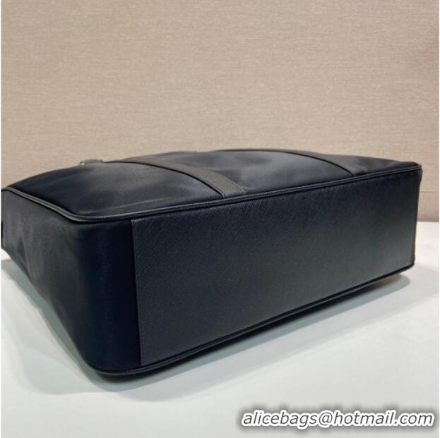 Super Quality Prada Mens Re-Nylon and Saffiano leather tote bag 2VG064 Black 2025