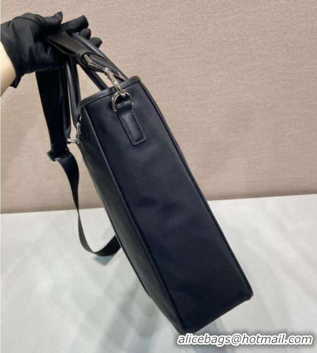 Super Quality Prada Mens Re-Nylon and Saffiano leather tote bag 2VG064 Black 2025