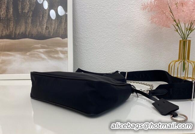 Luxury Cheap Prada Re-Edition 2005 Nylon Shoulder Bag 1BH204 Black 2025