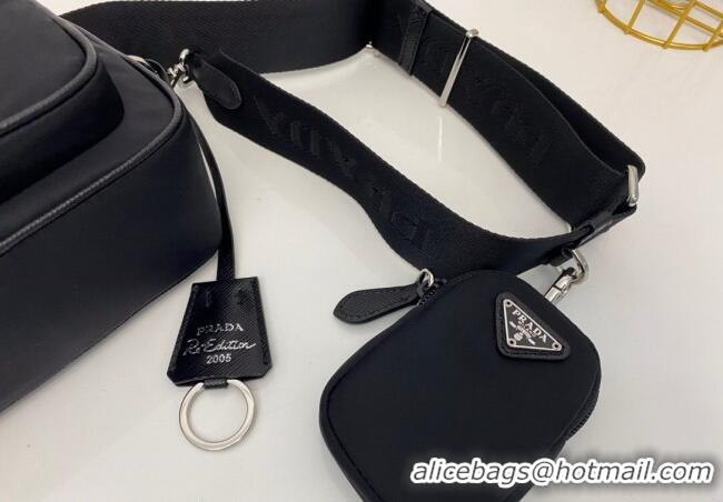 Best Quality Prada Nylon Camera Bag 1BH153 Black 2025