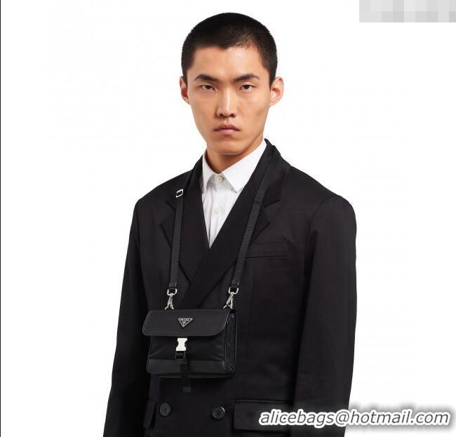 Shop Discount Prada Re-Nylon and Saffiano Leather Smartphone Case 2ZH108 Black 2025