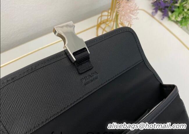 Shop Discount Prada Re-Nylon and Saffiano Leather Smartphone Case 2ZH108 Black 2025