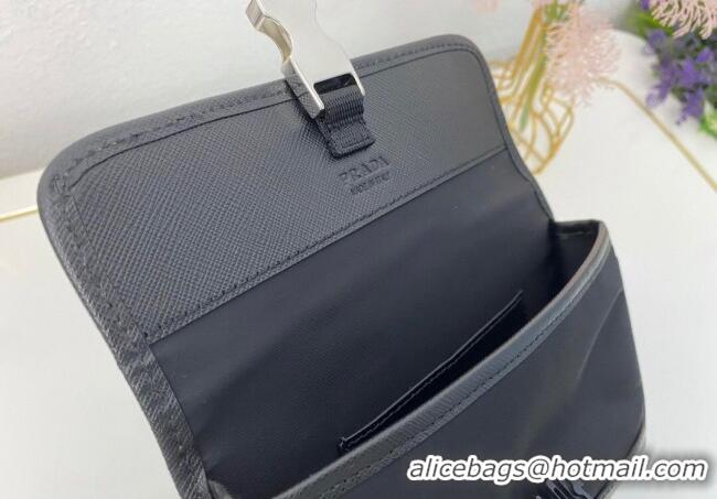 Shop Discount Prada Re-Nylon and Saffiano Leather Smartphone Case 2ZH108 Black 2025