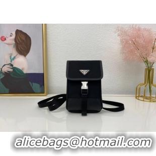 Trendy Design Prada Re-Nylon and Saffiano Leather Smartphone Case 2ZH109 Black 2025