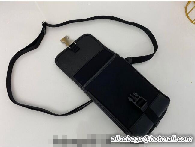 Trendy Design Prada Re-Nylon and Saffiano Leather Smartphone Case 2ZH109 Black 2025