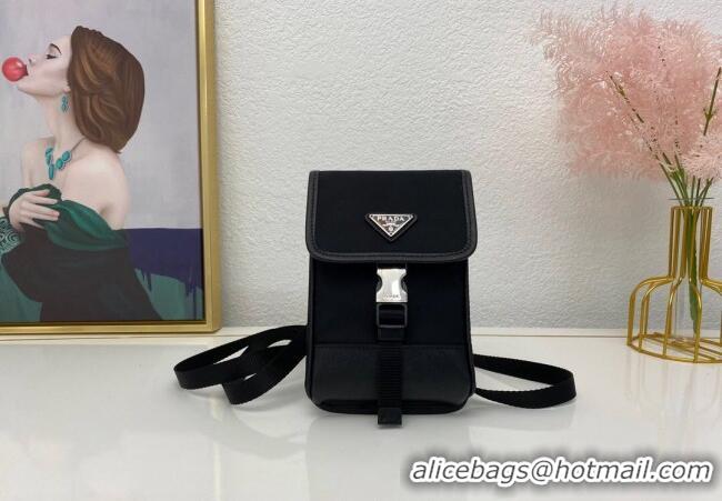 Trendy Design Prada Re-Nylon and Saffiano Leather Smartphone Case 2ZH109 Black 2025