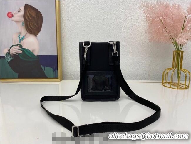 Trendy Design Prada Re-Nylon and Saffiano Leather Smartphone Case 2ZH109 Black 2025