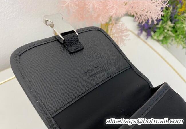 Trendy Design Prada Re-Nylon and Saffiano Leather Smartphone Case 2ZH109 Black 2025