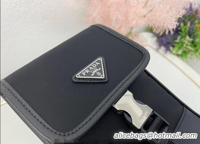 Trendy Design Prada Re-Nylon and Saffiano Leather Smartphone Case 2ZH109 Black 2025