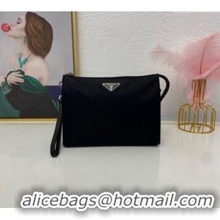 Grade Design Prada Re-Nylon and Saffiano Leather Necessaire Toiletry Clutch 2NE789 Black 2025