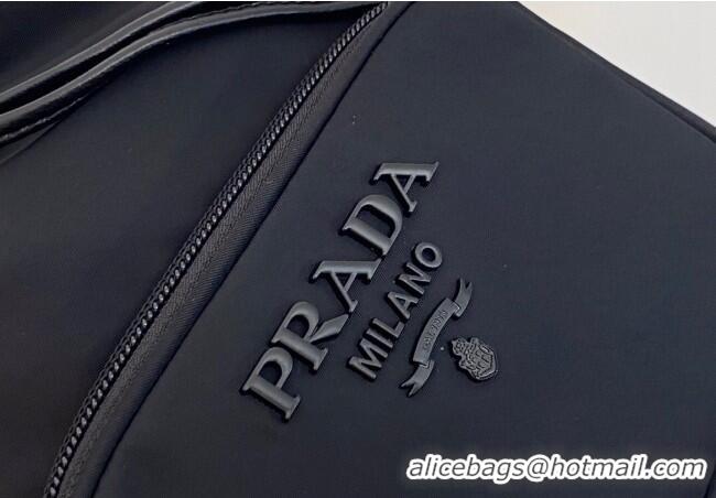 Buy Fashionable Prada Duet Nylon Bucket Bag 1BH038 Black 2025
