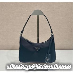 Buy Cheap Prada Re-Edition 2005 Re-Nylon and Saffiano hobo mini bag 1N204M Black/Silver 2025